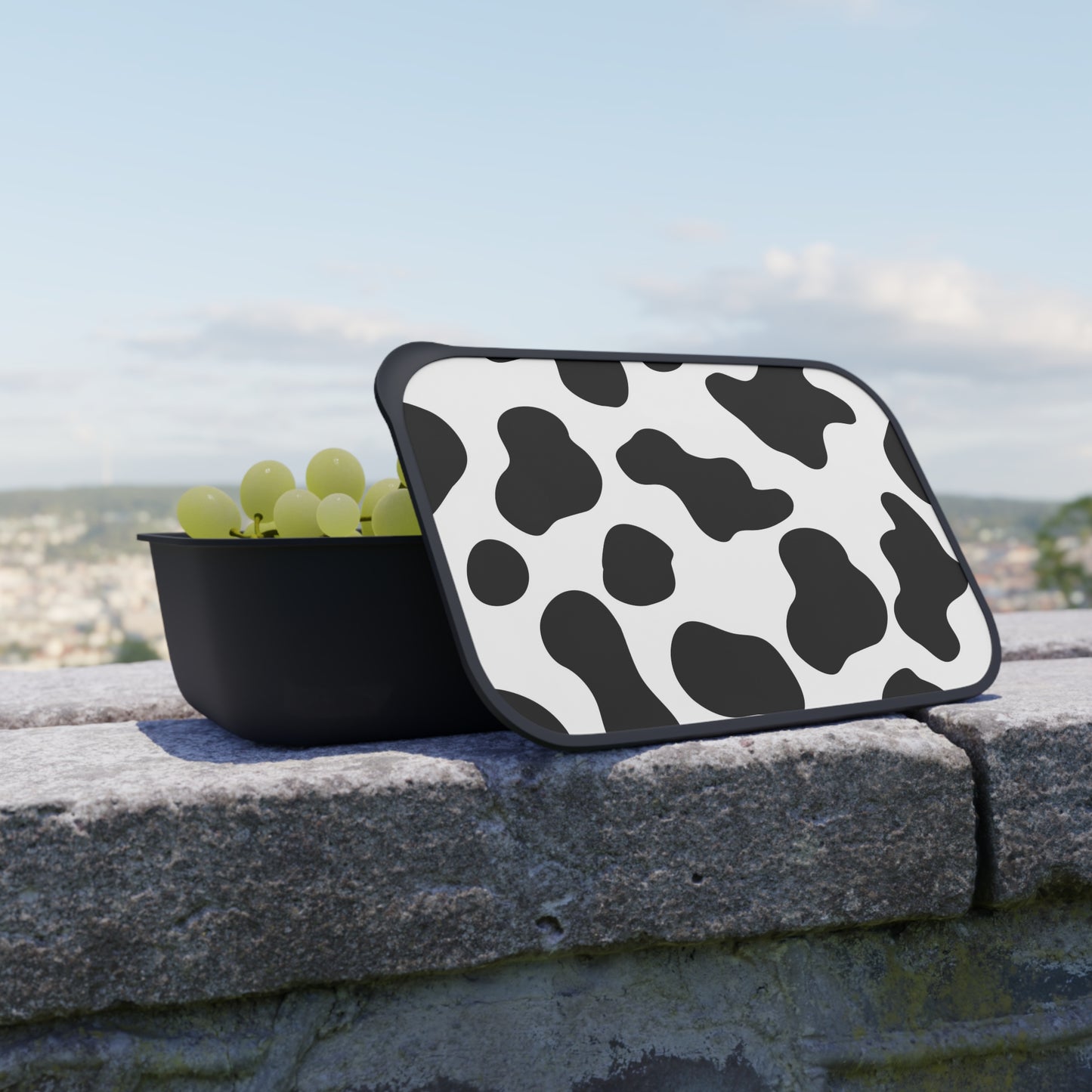 Cow Bento Box with Band and Utensils