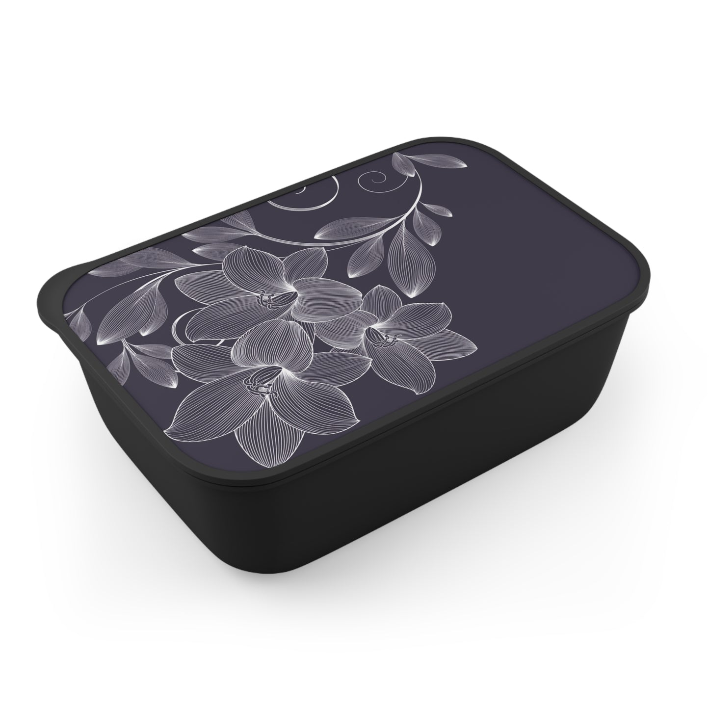 Flower Bento Box with Band and Utensils