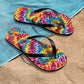 Ocean Echoes Tye-Dye Flip Flops