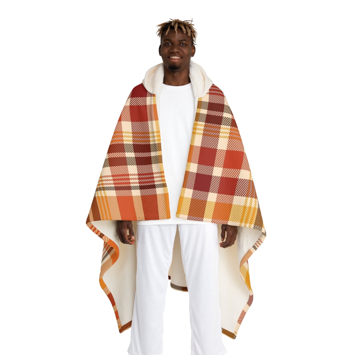 Fall Hooded Sherpa Fleece Blanket