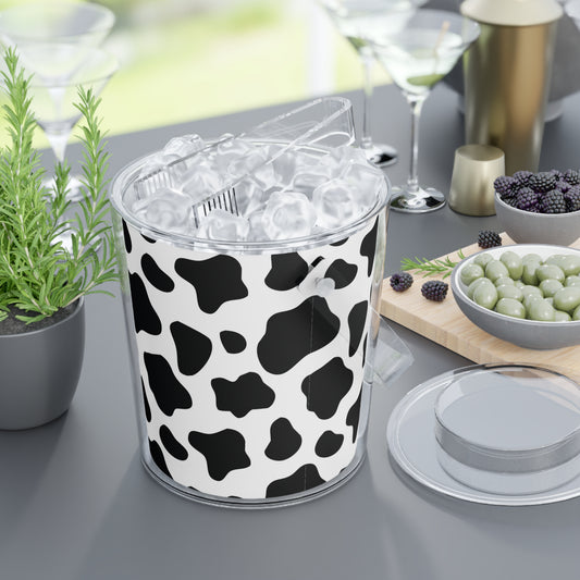 Cow Ice Bucket with Tongs