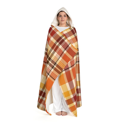 Fall Hooded Sherpa Fleece Blanket