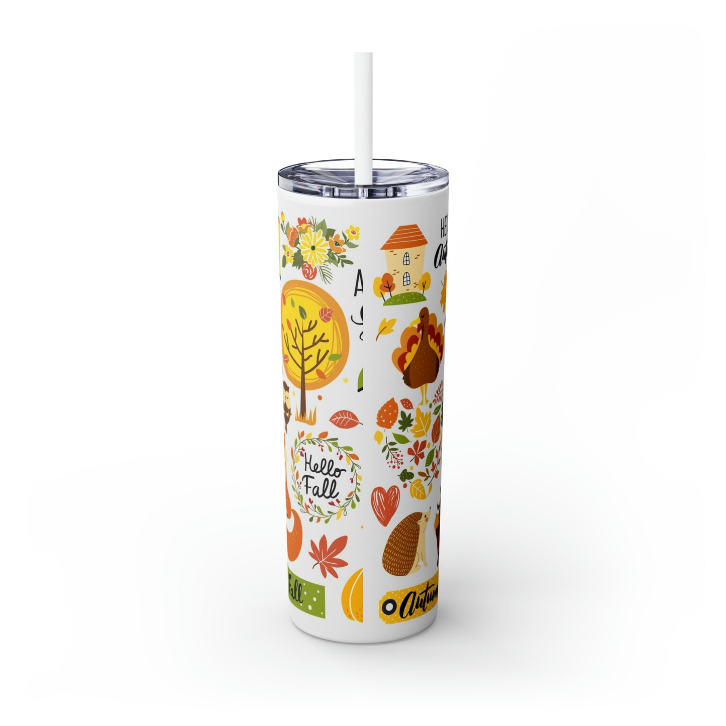 Autumn Tumbler with Straw