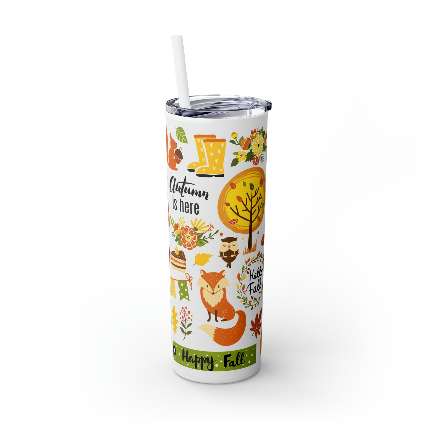 Autumn Tumbler with Straw