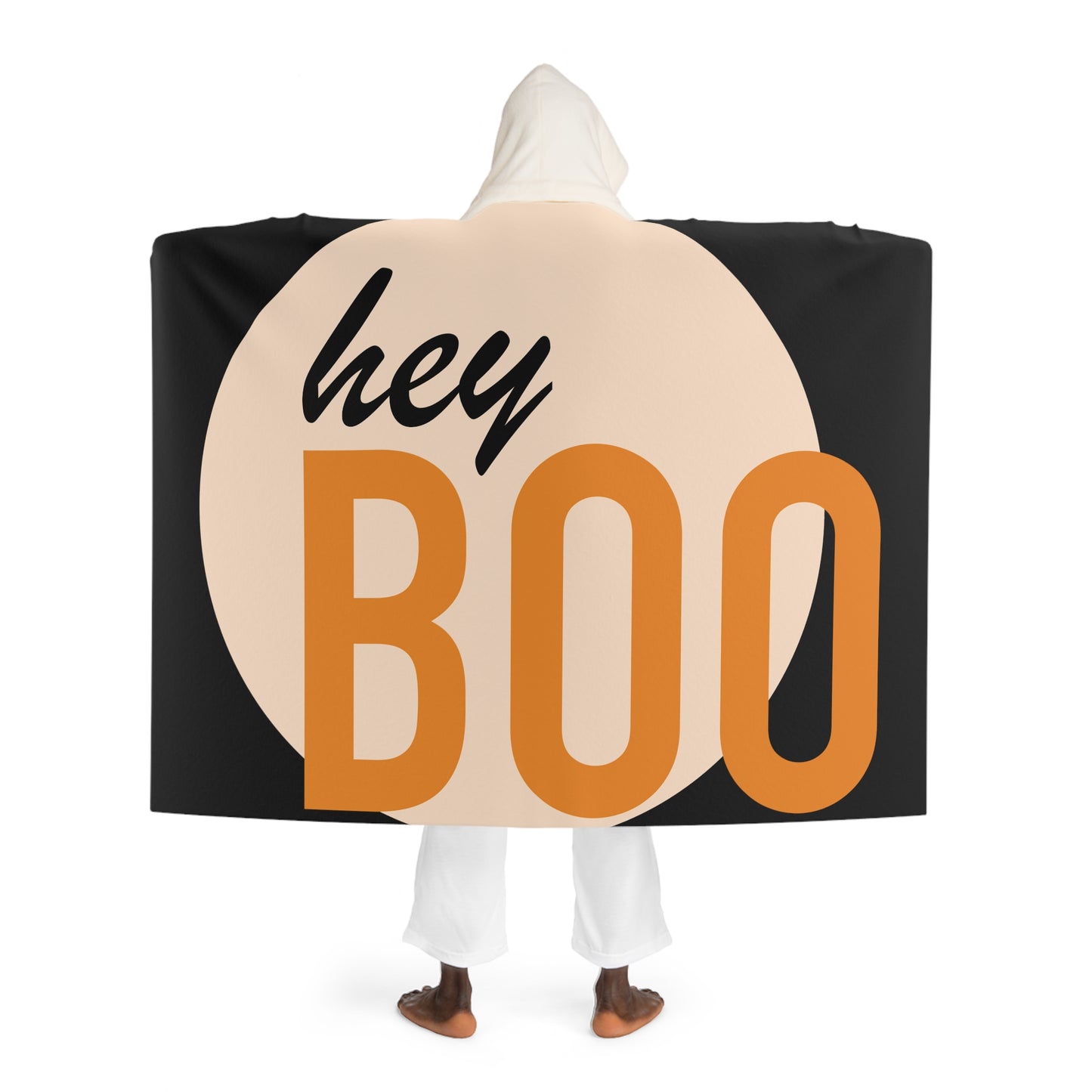 Hey Boo Hooded Fleece Blanket