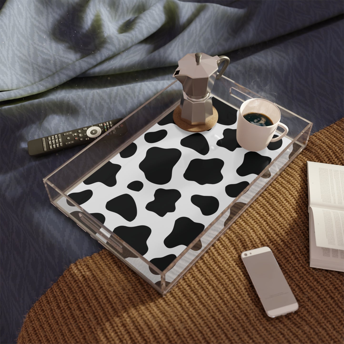 Cow Acrylic Serving Tray