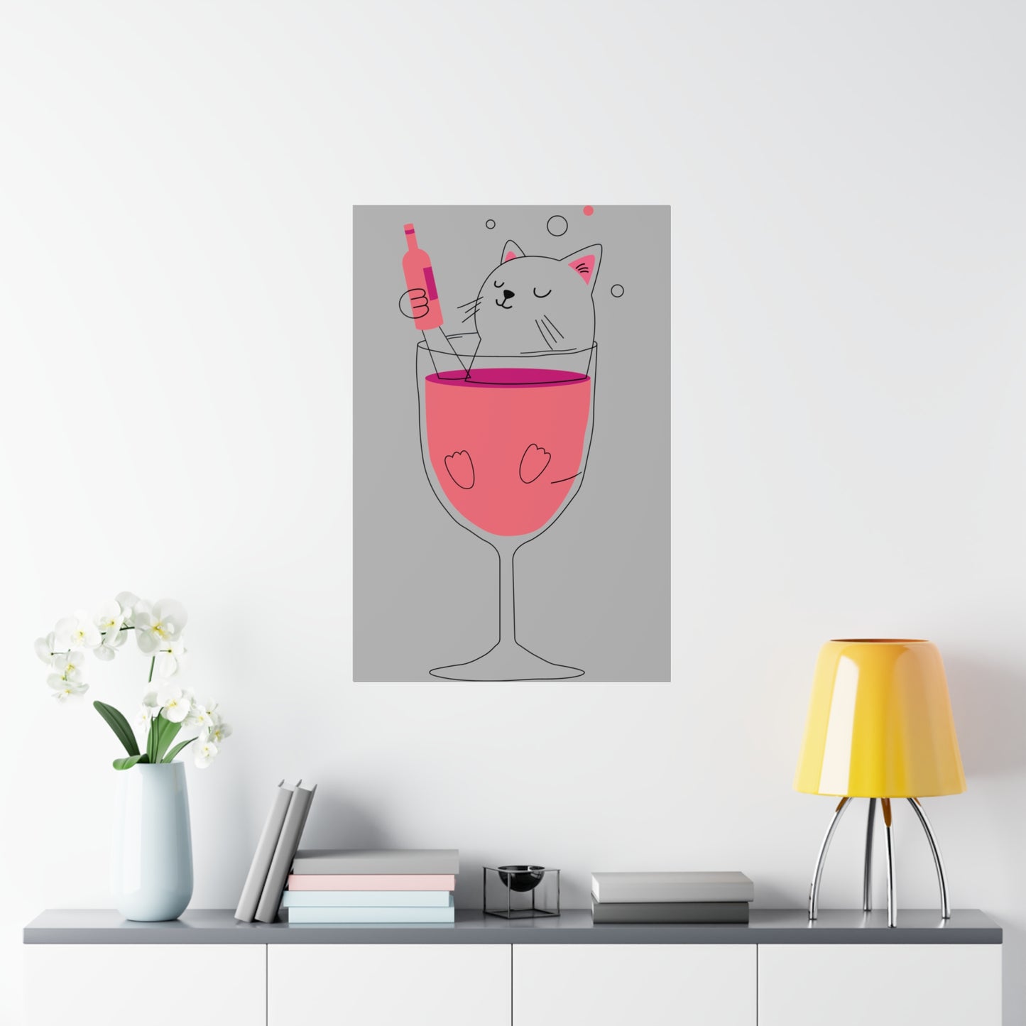 cat wine time