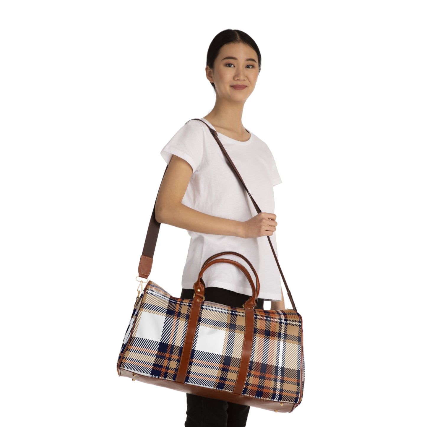 Plaid Waterproof Travel Bag